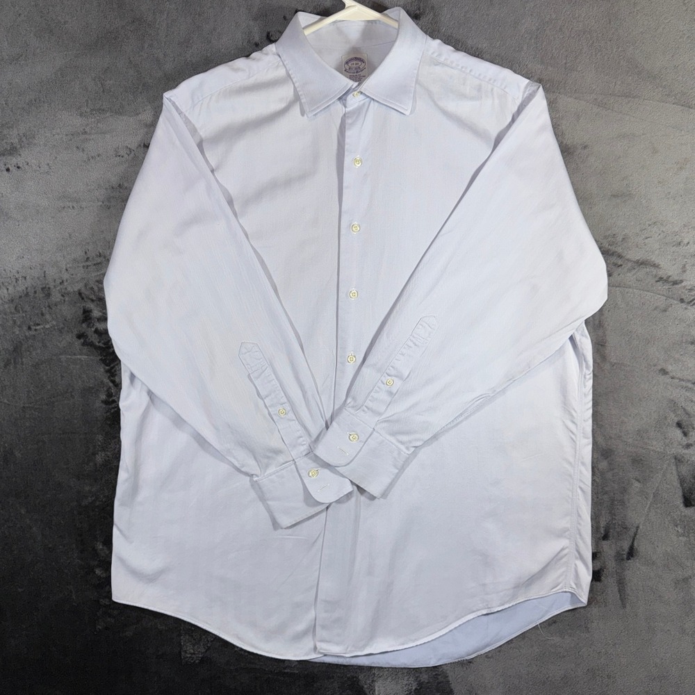 Brooks Brothers Makers Regular Fit Egyptian Cotton Herringbone Shirt 17-33 Blue